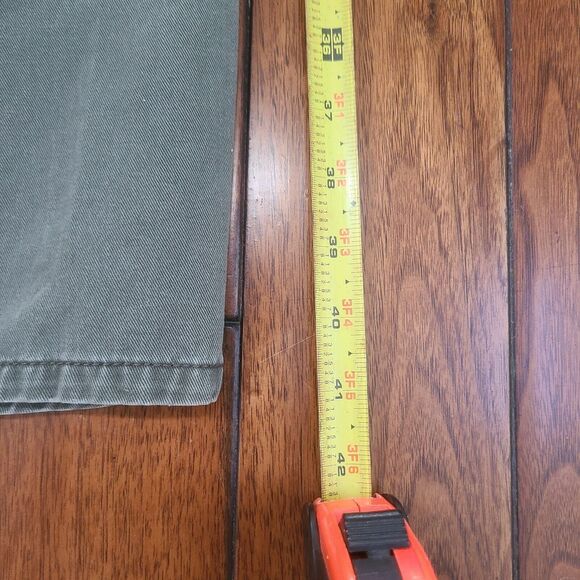 Timberland Relaxed Straight Fit Pants Jeans Men’s 40x32 Army Green Denim - Picture 10 of 13